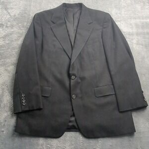 Hickey Freeman‎ Adams 100% Wool Blazer Suit Jacket Sz 43 Reg Black Check